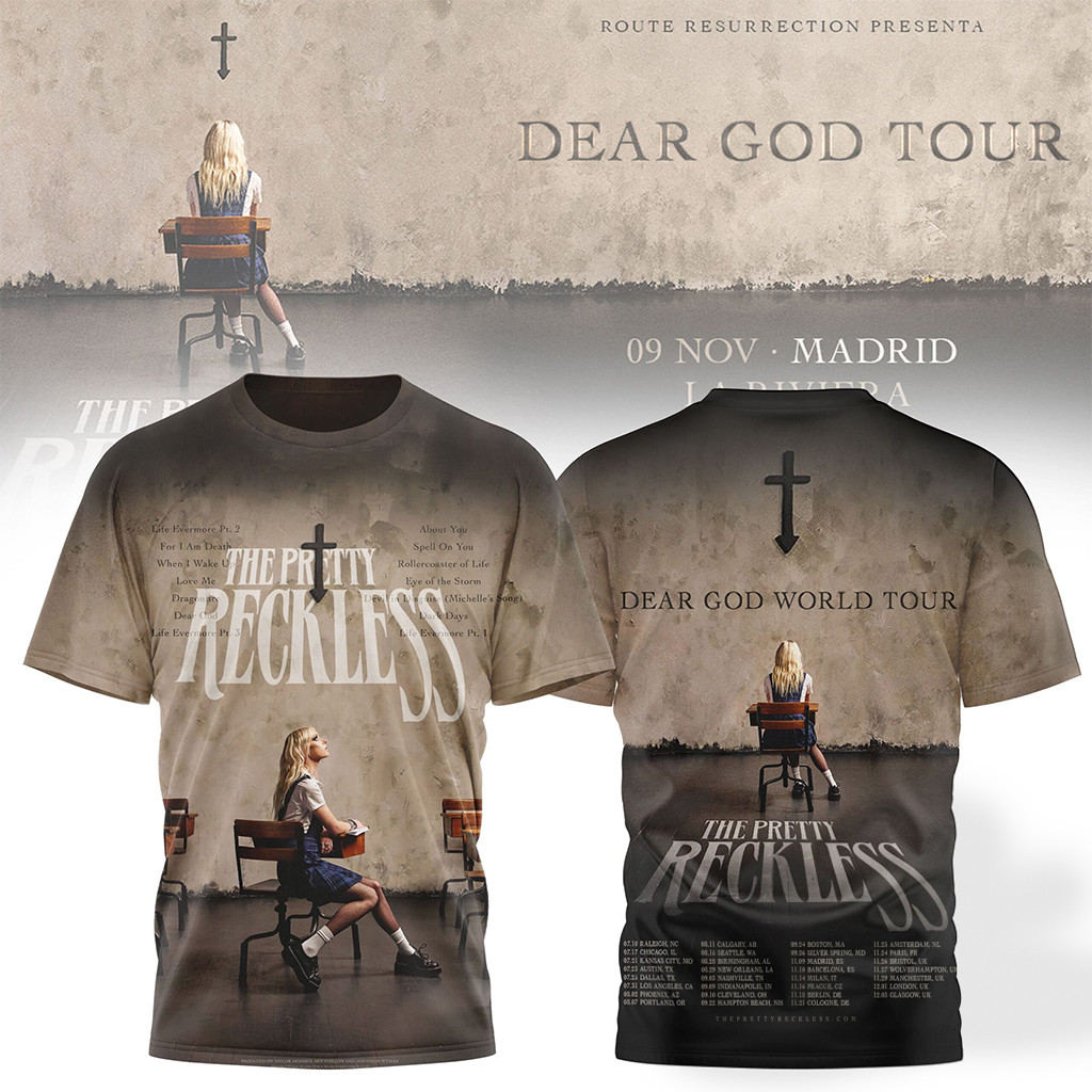 The Pretty Reckless Dear God World Tour T-Shirt The Pretty Reckless Merch Rock Fan Gifts