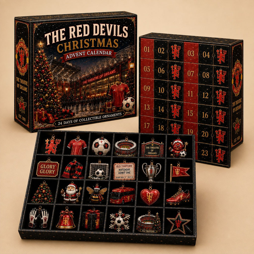 The Red Devils Manchester United Christmas Advent Calendar MUFC Merch Xmas Gift For Fans