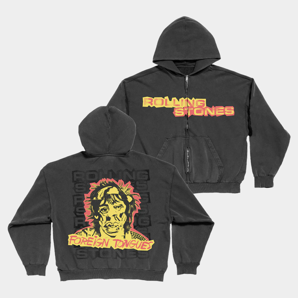 The Rolling Stones Merch 2026 Foreign Tongues Zip Hoodie Music Lover Gift Ideas For Him