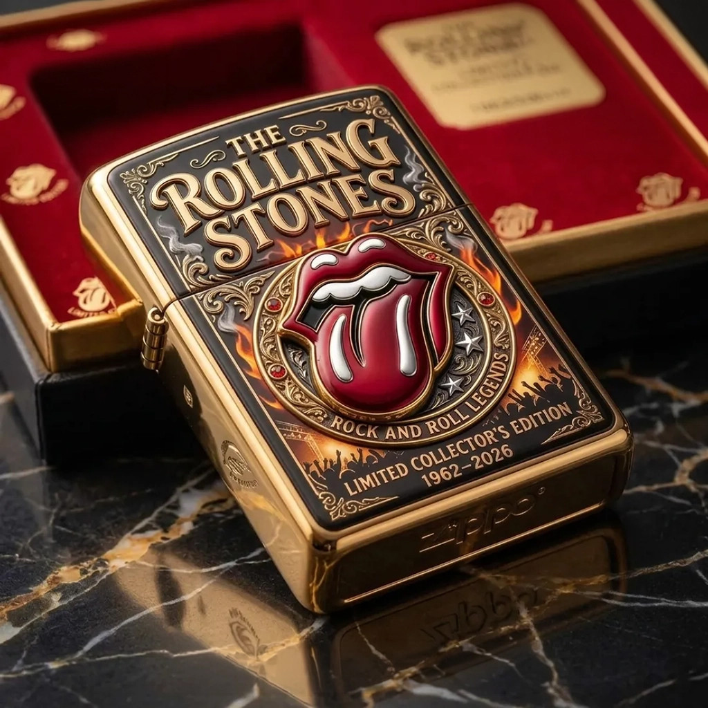 The Rolling Stones Zippo Limited Collector's Lighter Case The Rolling Stones Merch Fan Gifts