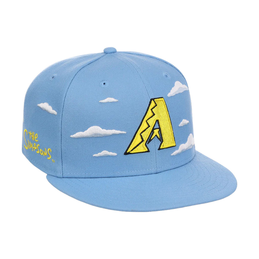 The Simpsons x Merch Arizona Diamondbacks Simpsons Clouds Snapback Hat Embroidered