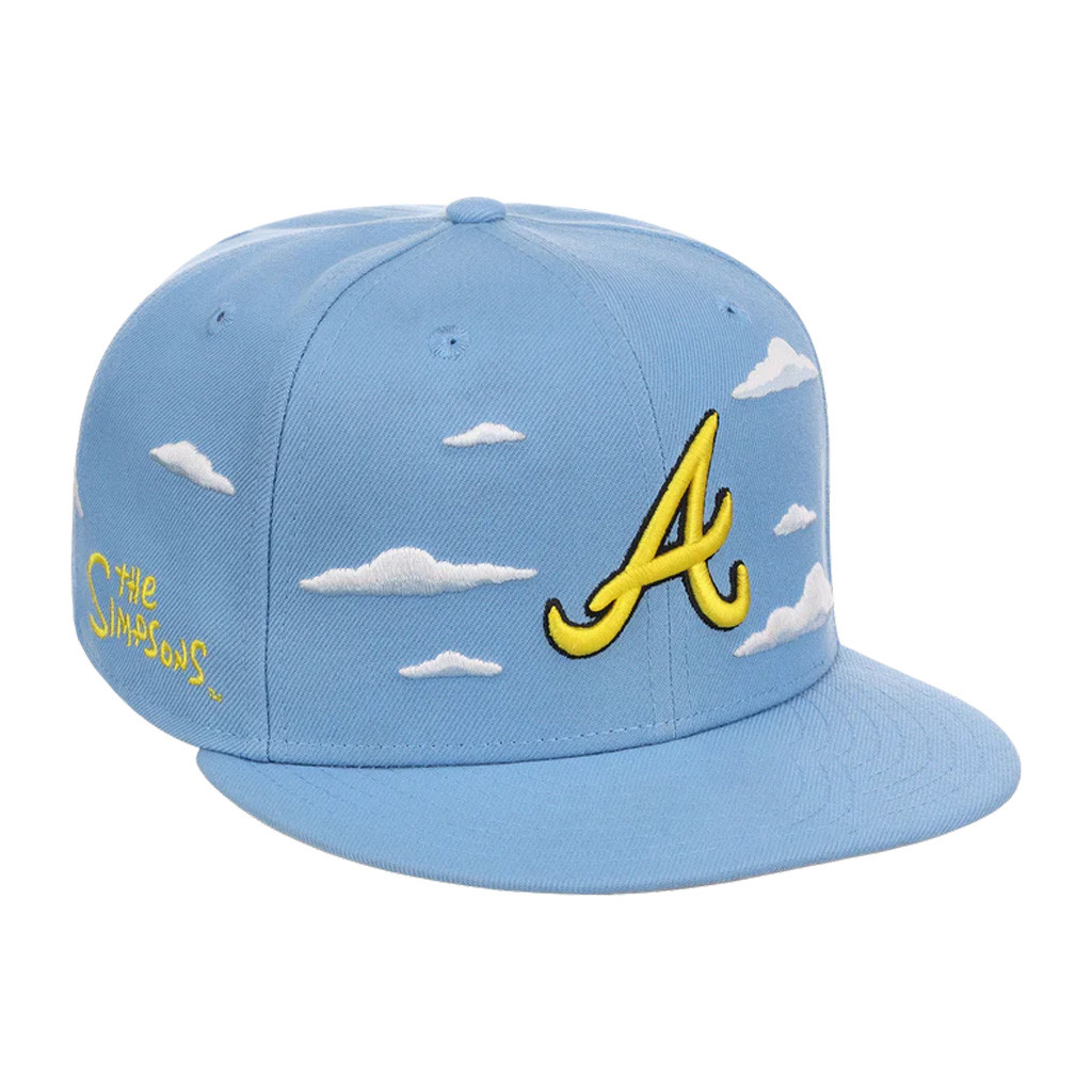 The Simpsons x Merch Atlanta Braves Simpsons Clouds Snapback Hat Embroidered Cap
