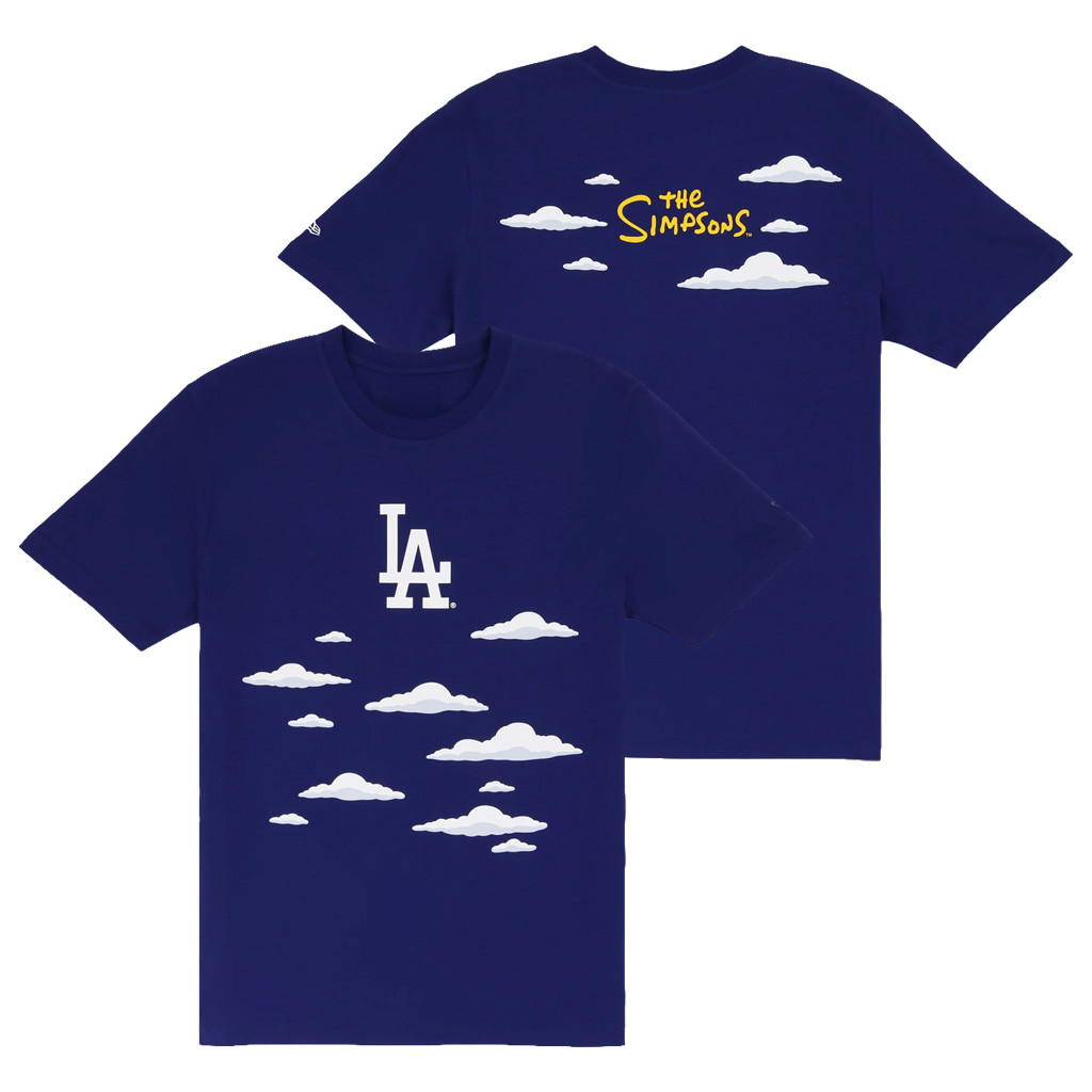 The Simpsons x Merch Los Angeles Dodgers Simpsons Clouds New Era T-Shirt Dodgers Shirt