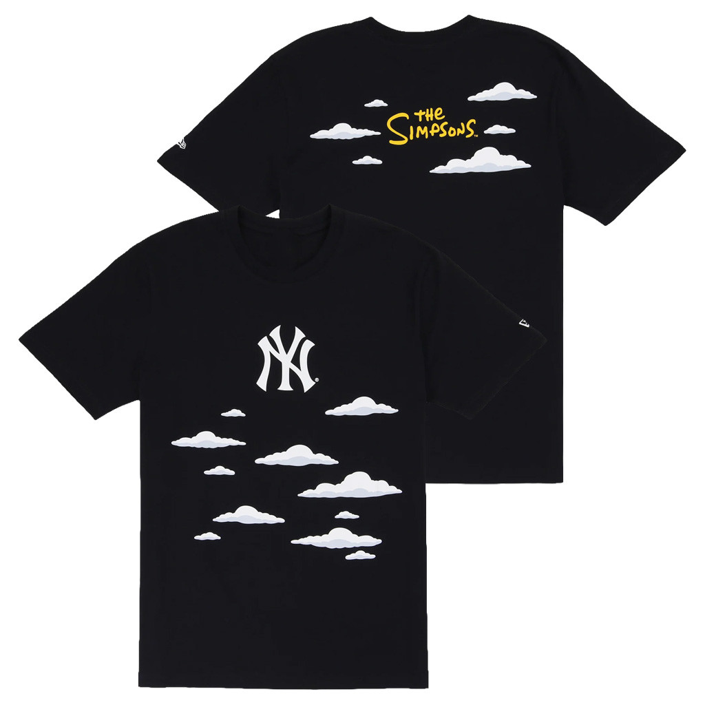 The Simpsons x Merch New York Yankees Simpsons Clouds New Era T-Shirt Yankees Shirt