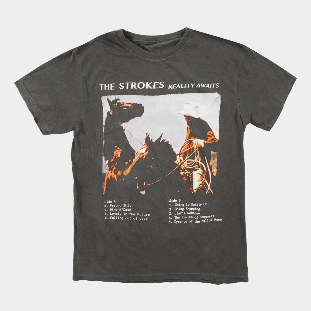 The Strokes Merch 2026 Reality Awaits Tracklist T-Shirt Gift For Rock Band Fans