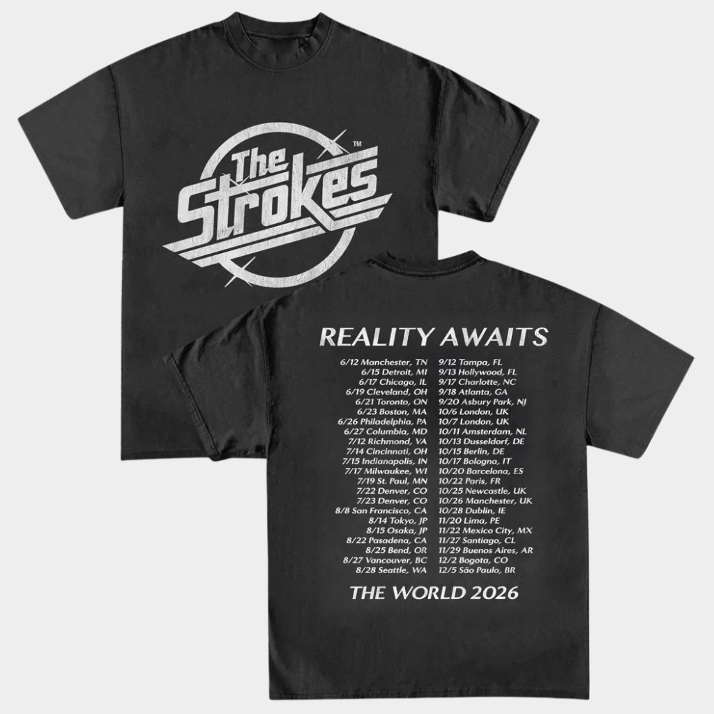 The Strokes Tour Merch Reality Awaits 2026 Tour T-Shirt Best Gifts For Rock Band Fans