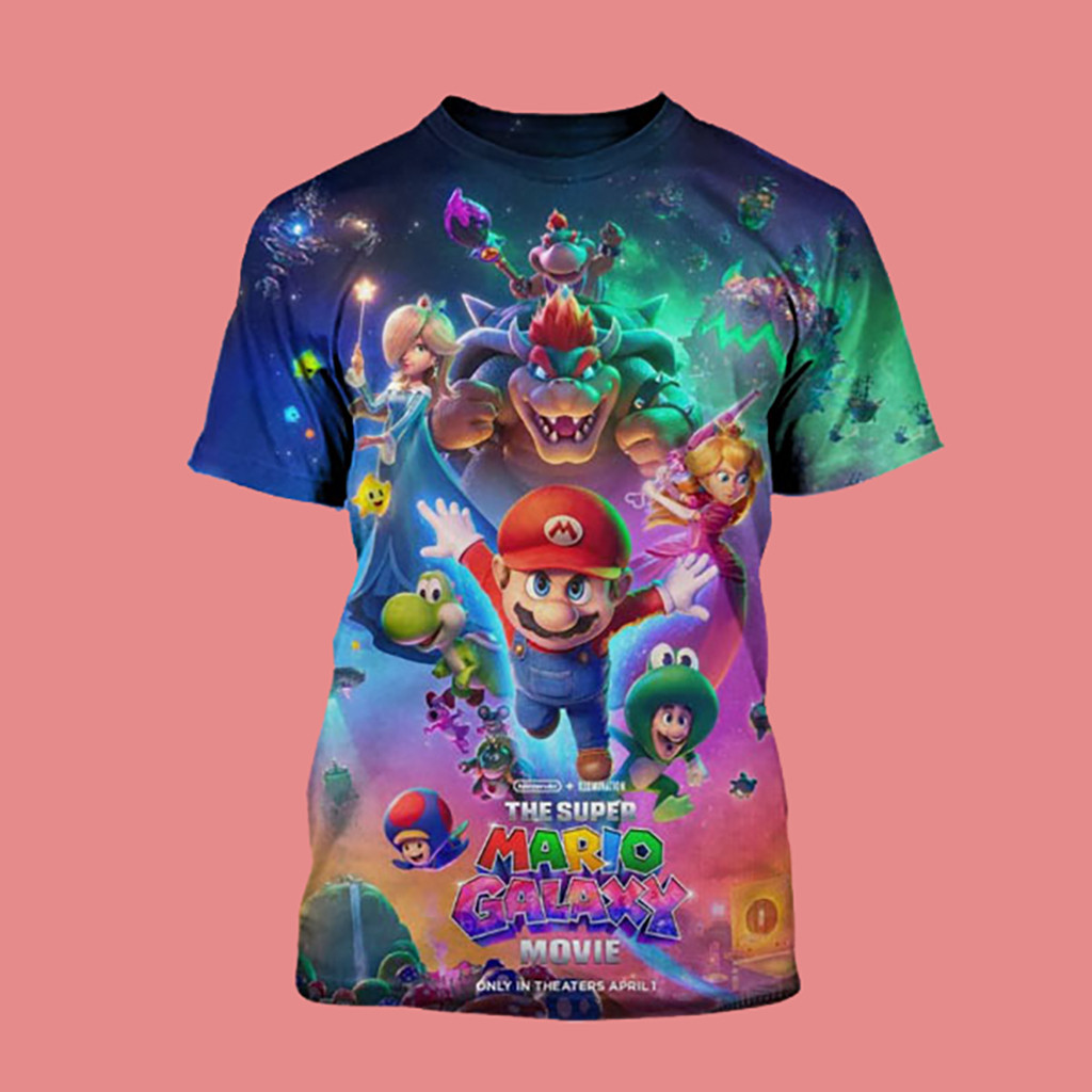 The Super Mario Merch Galaxy Movie Only In Theaters April 1 2026 Shirt Gifts For Son