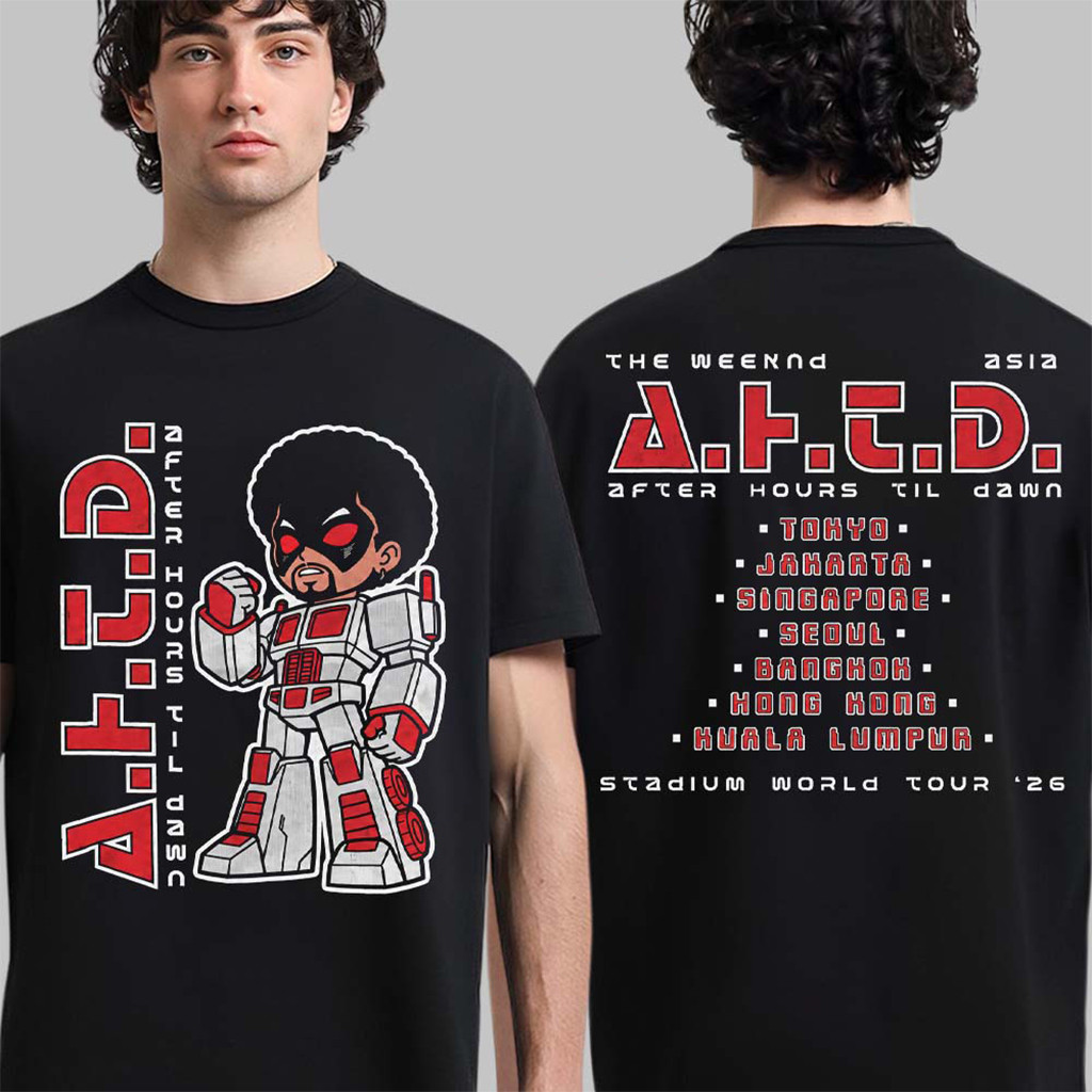 The Weeknd Merch After Hours Til Dawn 2026 Asia Tour Tokyo Japan Pop Up Gundam T-Shirt