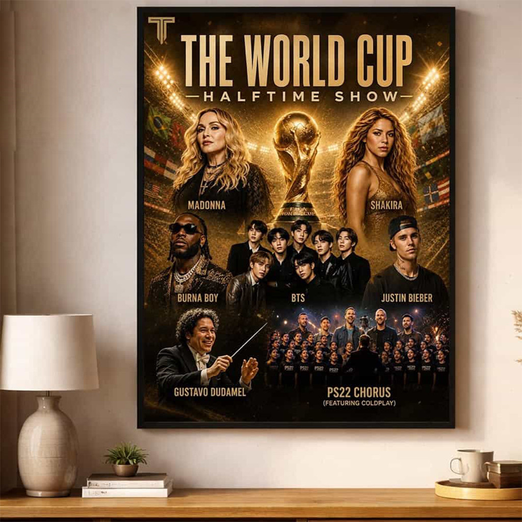 The World Cup Halftime Show Setlist Artis FIFA World Cup 2026 Final Poster Wall Art Decor