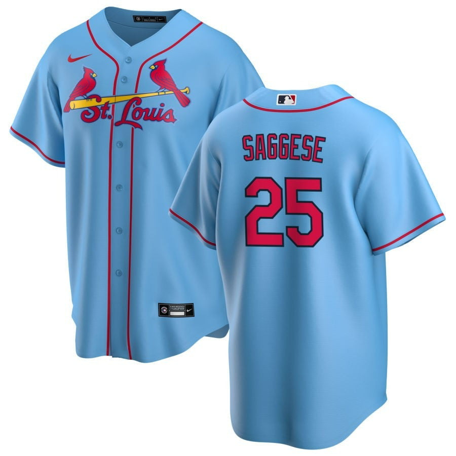 Thomas Saggese St. Louis Cardinals 2025 Alternate Jersey - Light Blue