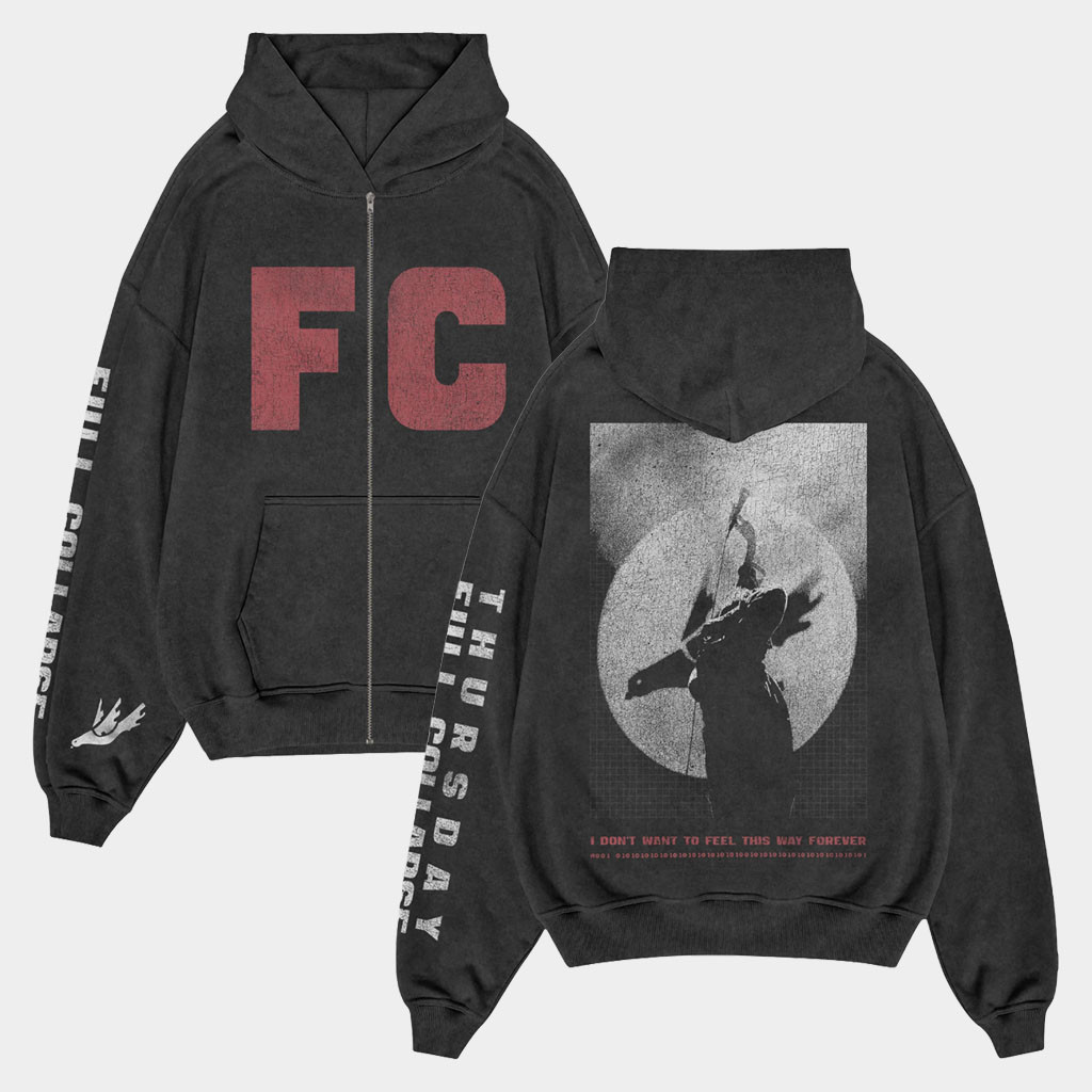 Thursday Merch 2026 FC Zip Hoodie Thursday Band Merch Presents For Music Lovers