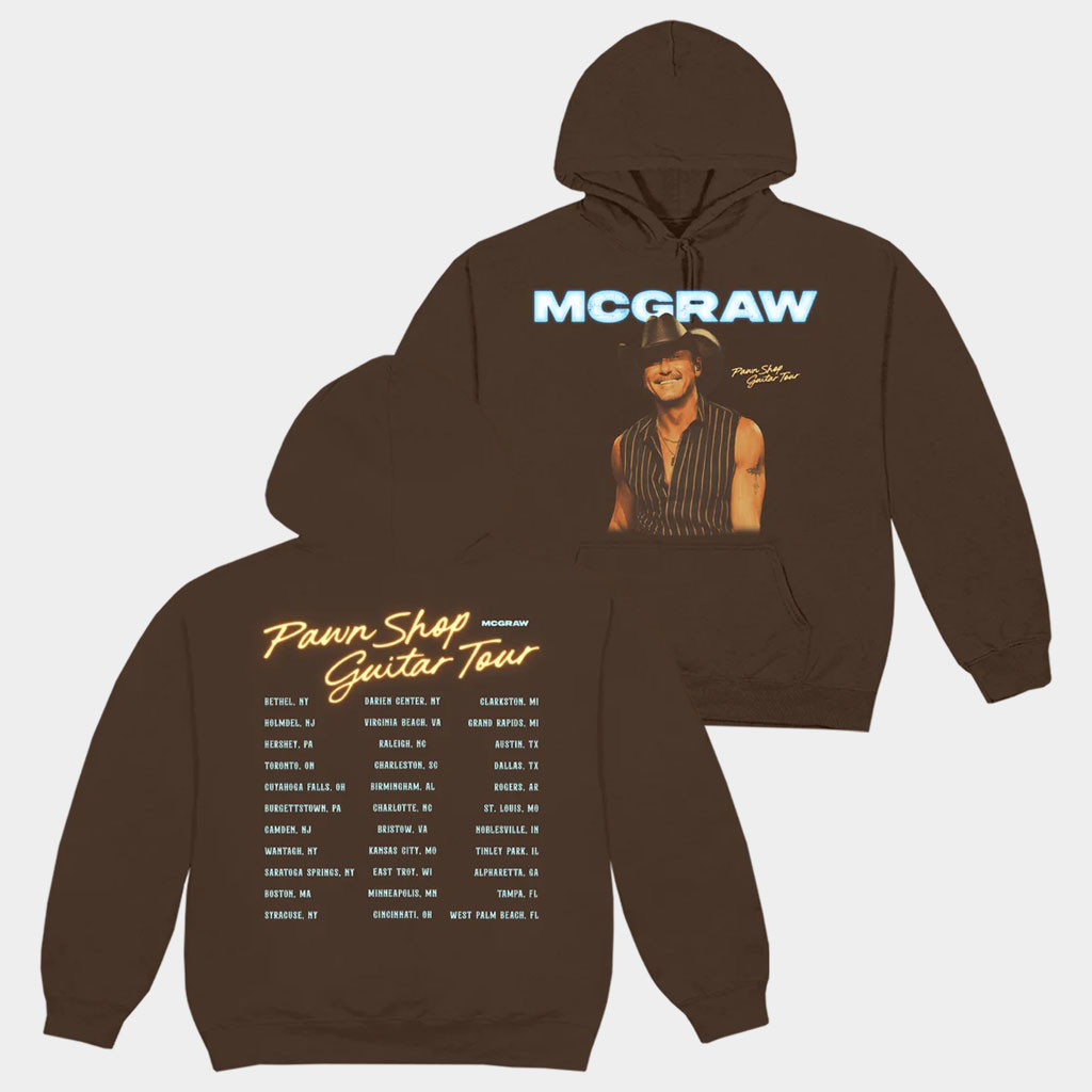 Tim McGraw Merch 2026 Pawn Shop Guitar Tour Dateback Hoodie Present For Country Music Fans