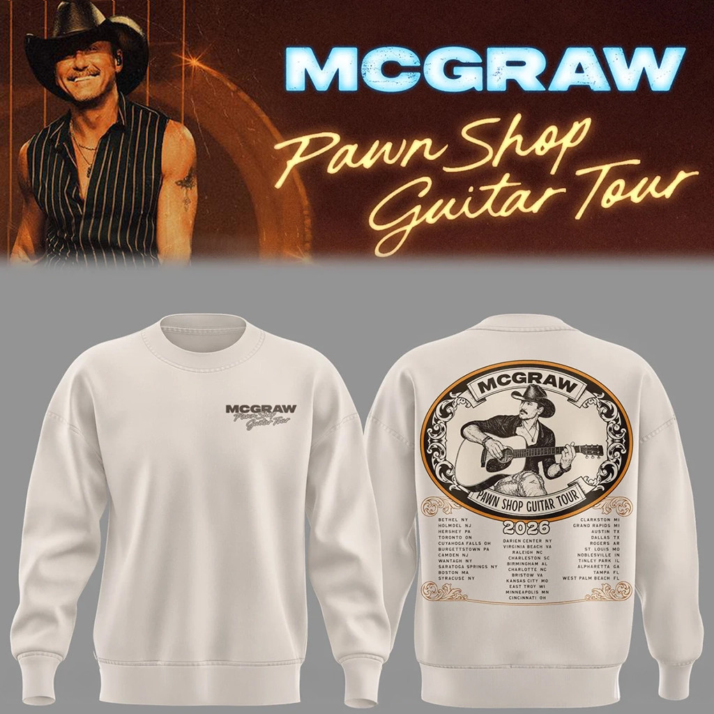 Tim McGraw Pawn Shop Guitar Tour 2026 Sweatshirt Tim McGraw Merch Presents For Music Lovers
