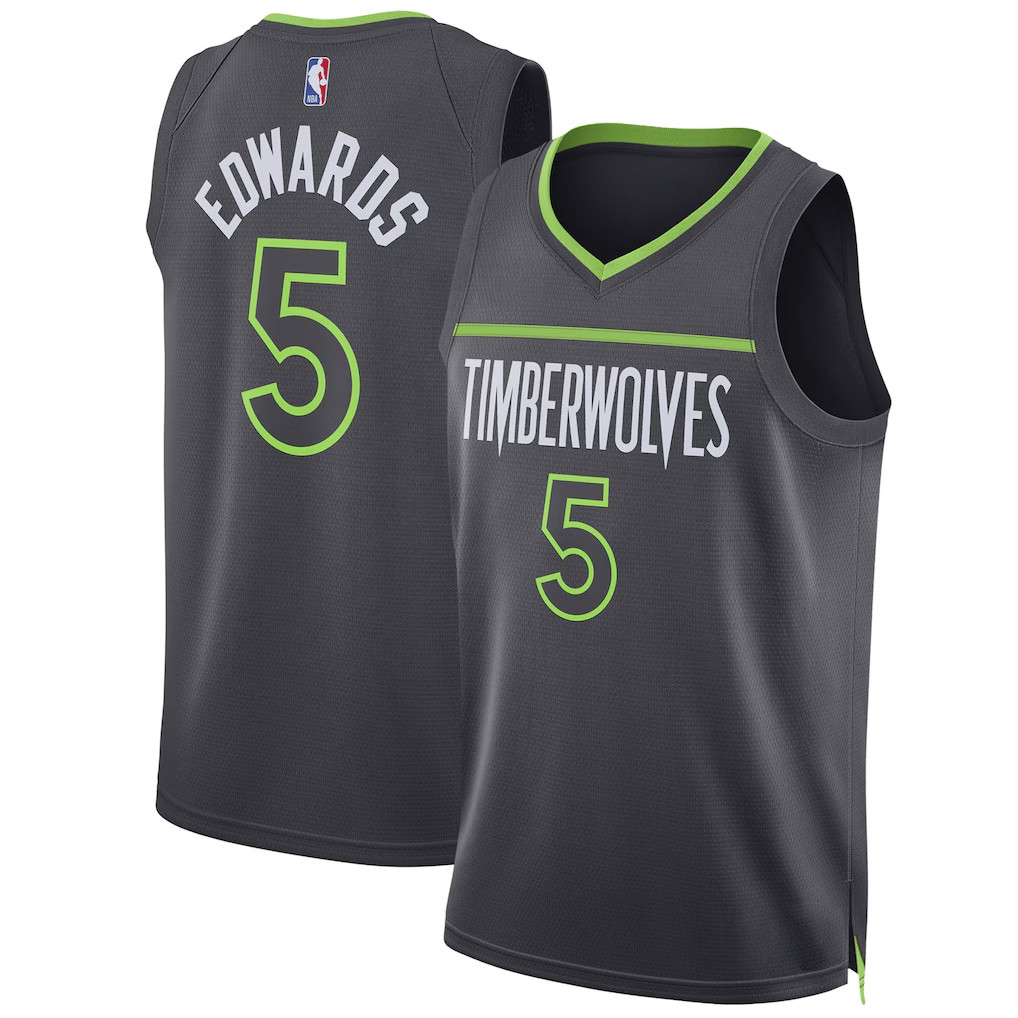 Timberwolves Merch 2026 Anthony Edwards #5 Minnesota Timberwolves Swingman Jersey Fan Gifts