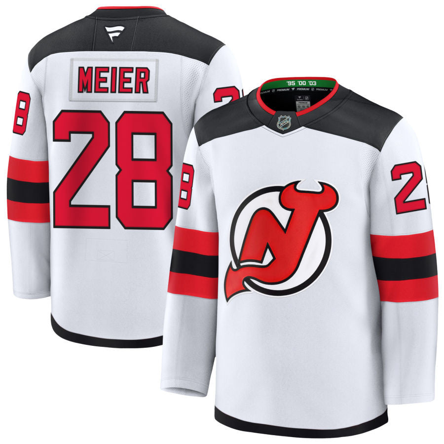 Timo Meier New Jersey Devils 2025 Away Jersey - White 1 Timo Meier New Jersey Devils 2025 Away Jersey - White