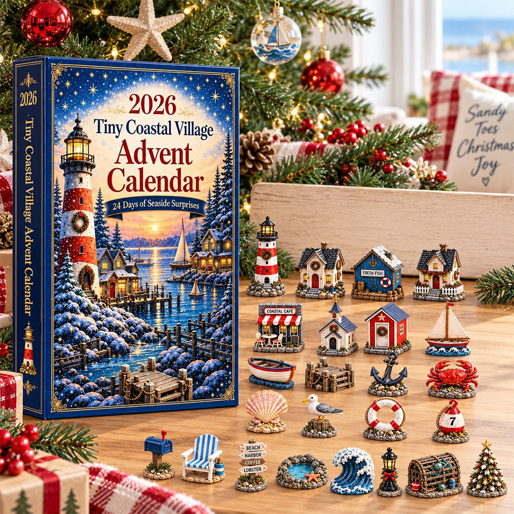 Tiny Coastal Village Advent Calendar 24 Days Of Seaside Surprises Christmas Ornaments Xmas Gift
