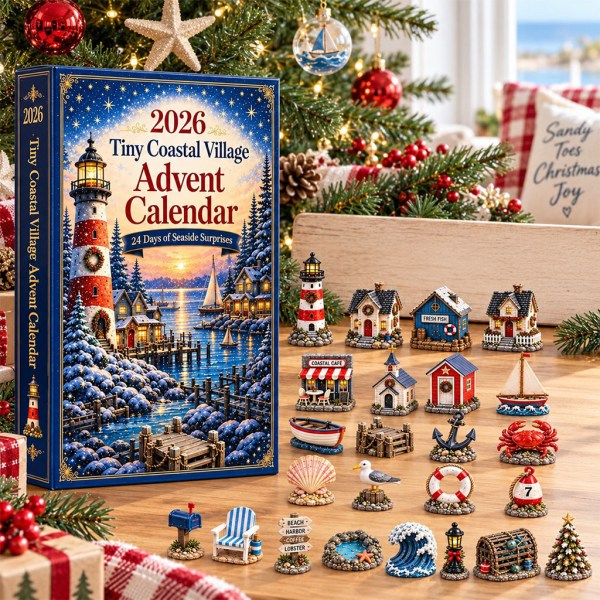 Tiny Coastal Village Advent Calendar 24 Days Of Seaside Surprises Christmas Ornaments Xmas Gift - Image 2