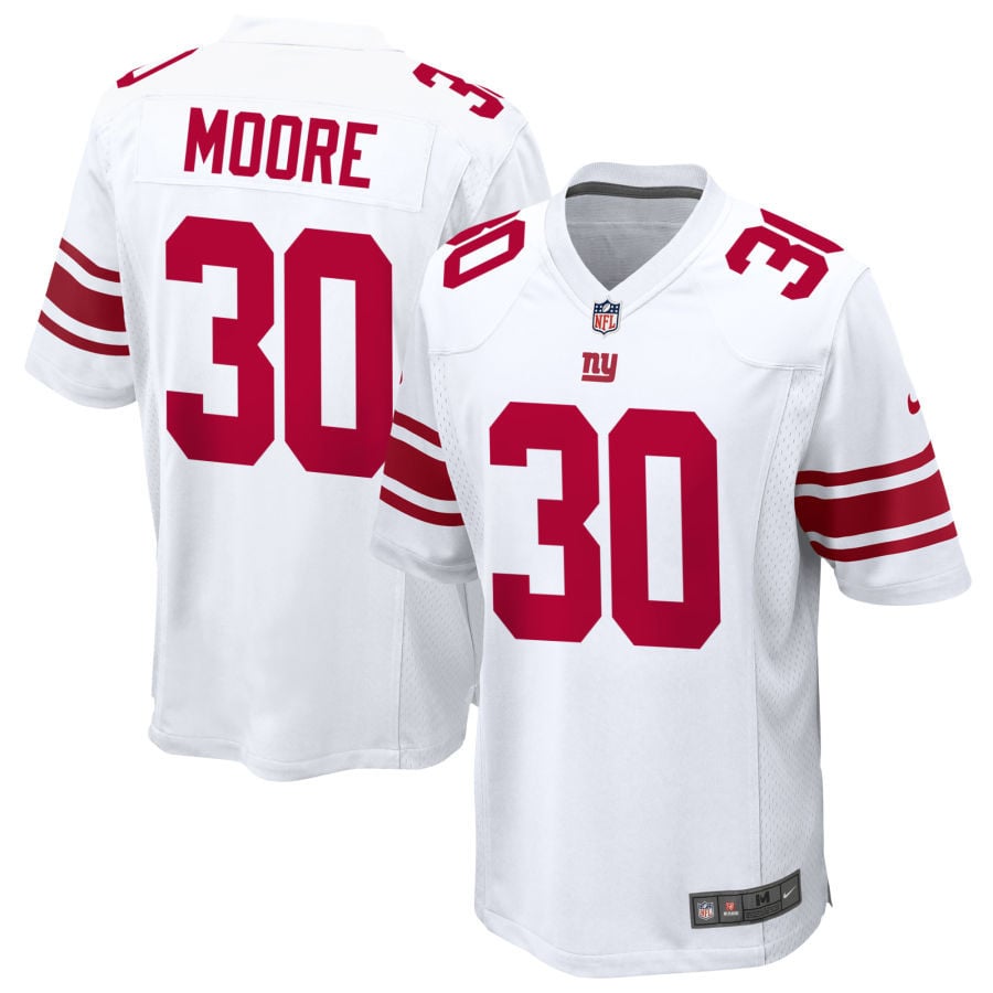 TJ Moore New York Giants 2025 Game Jersey - White