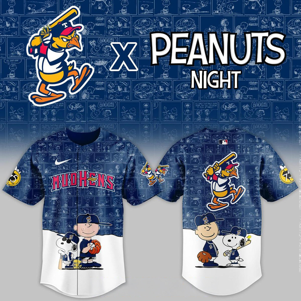 Toledo Mud Hens Peanuts Night 2026 Classic Game Baseball Jersey Toledo Mud Hens Merch Gifts