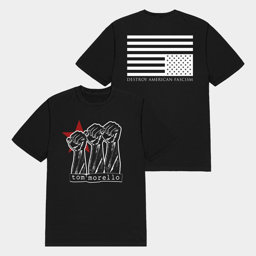 Tom Morello Merch 2026 Raised Fist T-Shirt Black Destroy American Fascism Shirt Best Gifts