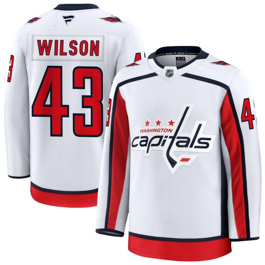 Tom Wilson Washington Capitals 2025 Away Premium Jersey - White 1 Tom Wilson Washington Capitals 2025 Away Premium Jersey - White