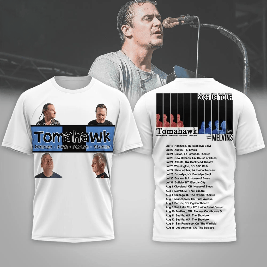 Tomahawk Band 2026 US Tour Mike Patton And Melvins Shirt Tomahawk Band Merch Gifts For Fans