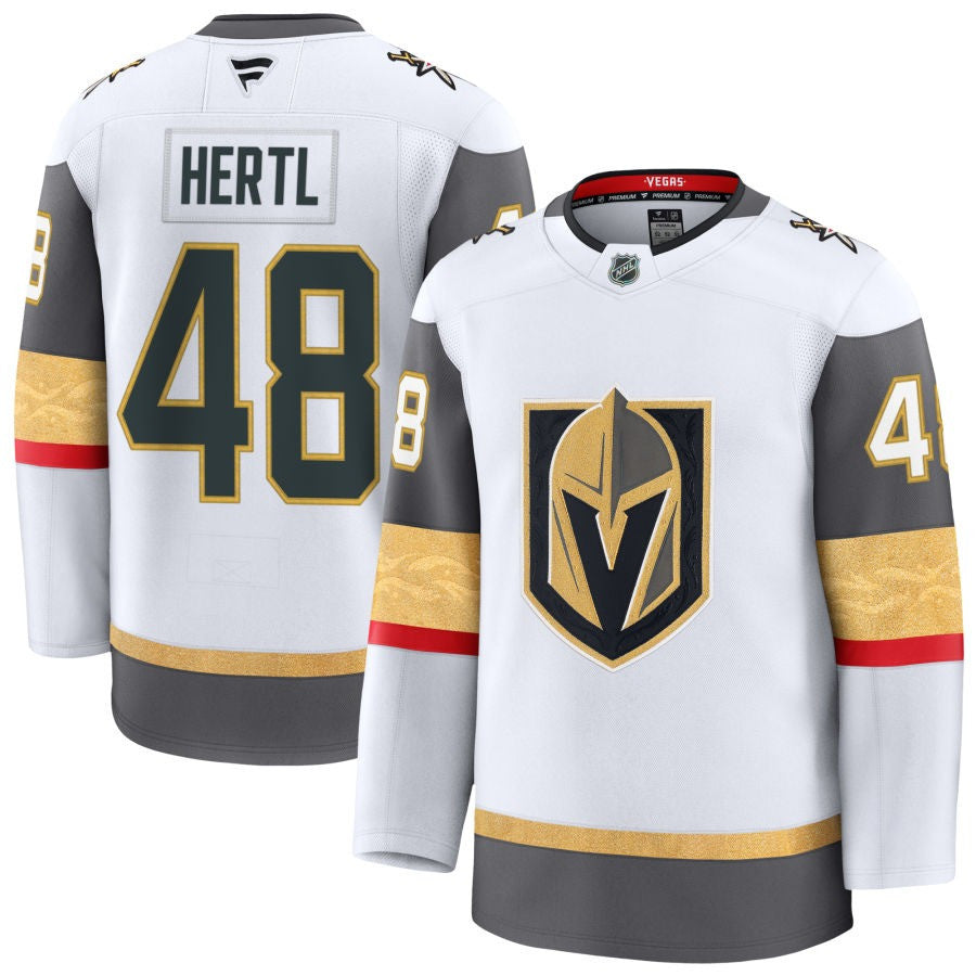 Tomas Hertl Vegas Golden Knights 2025 Away Premium White Jersey 1 Tomas Hertl Vegas Golden Knights 2025 Away Premium White Jersey