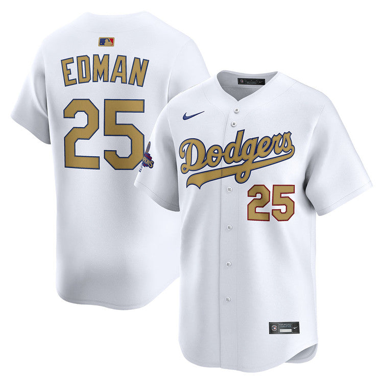 Tommy Edman Los Angeles Dodgers 2026 Home World Series Champions Gold Jersey