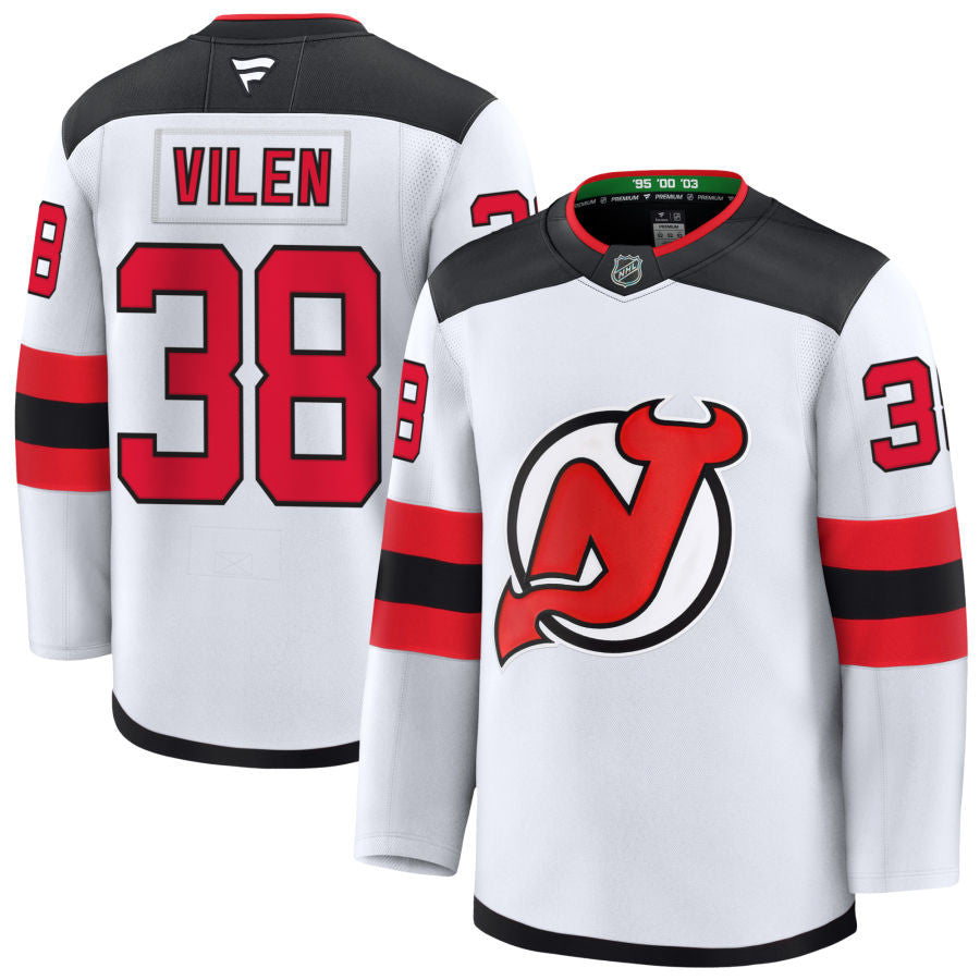Topias Vilen New Jersey Devils 2025 Away Jersey - White 1 Topias Vilen New Jersey Devils 2025 Away Jersey - White