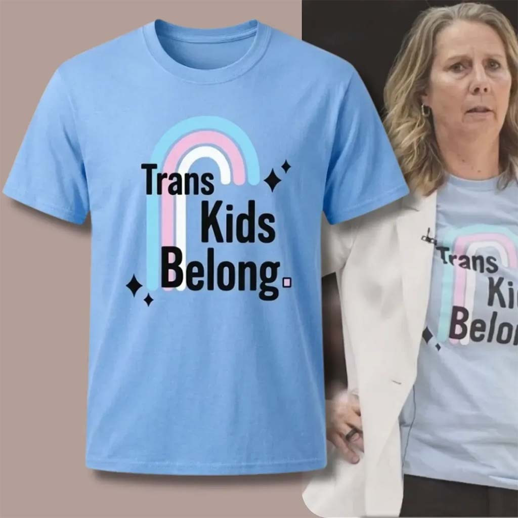 Trans Kids Belong Text And Rainbow T-Shirt Trans Rights Shirt LGBTQ Gifts