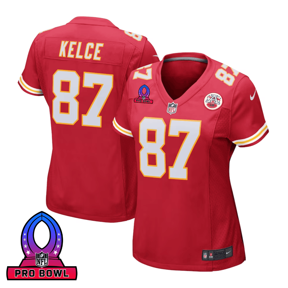 Travis Kelce Kansas City Chiefs 2025 Pro Bowl Patch Game Jersey - Red