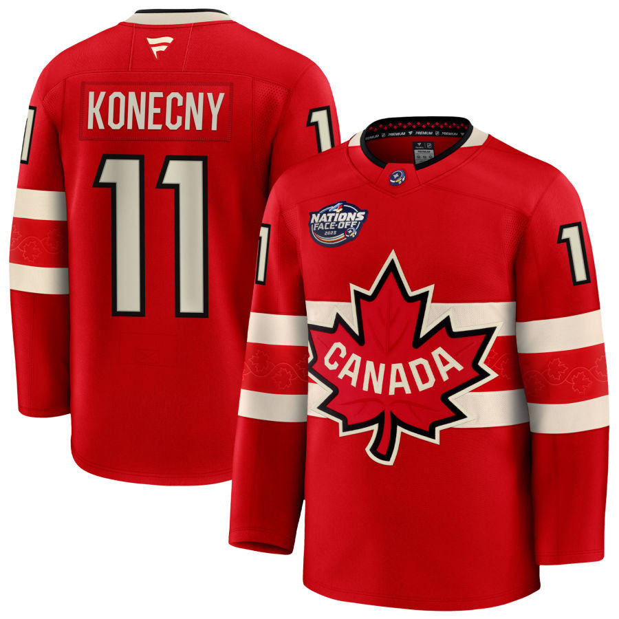 Travis Konecny Canada 2025 4 Nations Face-Off Premium Red Jersey
