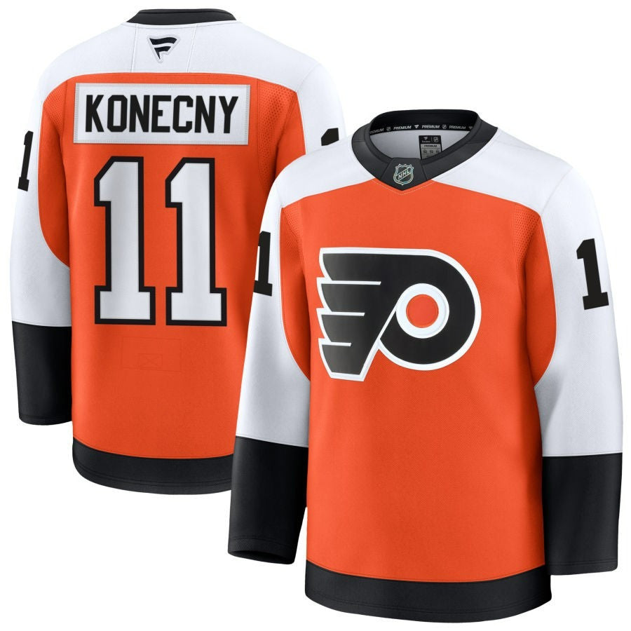 Travis Konecny Philadelphia Flyers 2025 Home Premium Orange Jersey 1 Travis Konecny Philadelphia Flyers 2025 Home Premium Orange Jersey