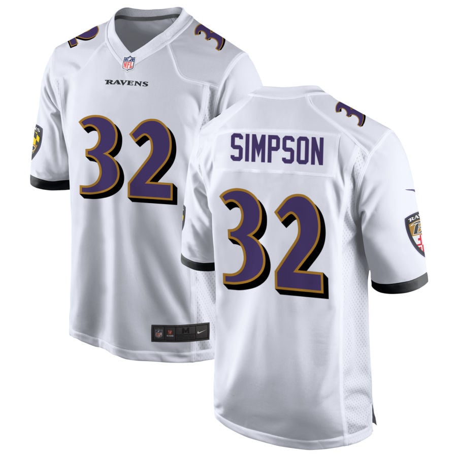 Trenton Simpson Baltimore Ravens 2025 Game Jersey - White
