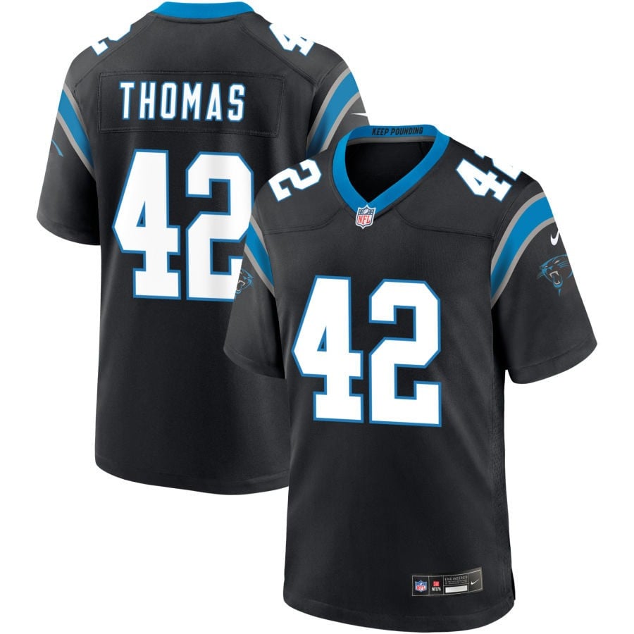 Trevian Thomas Carolina Panthers 2025 Game Jersey - Black