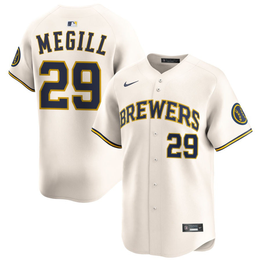 Trevor Megill Milwaukee Brewers 2025 Home Limited Jersey - Cream