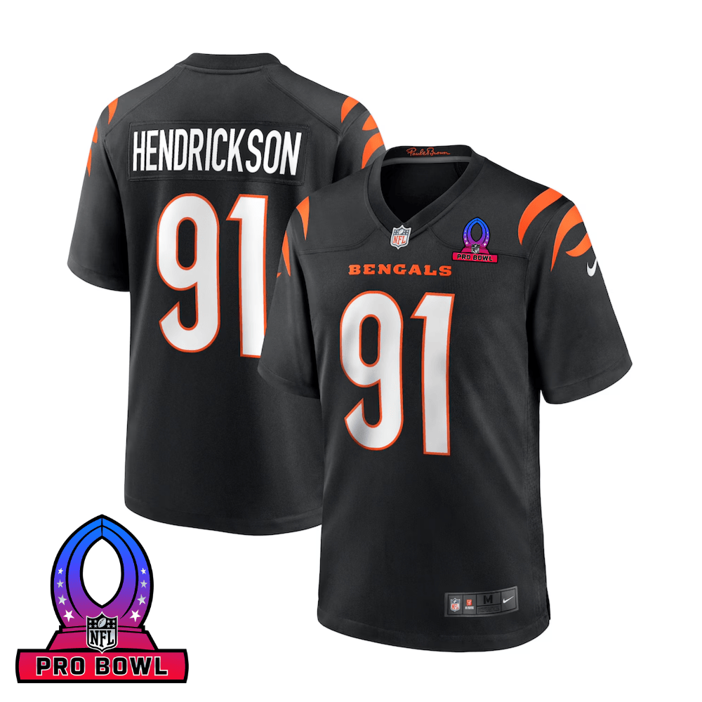 Trey Hendrickson Cincinnati Bengals 2025 Pro Bowl Patch Game Men Jersey - Black