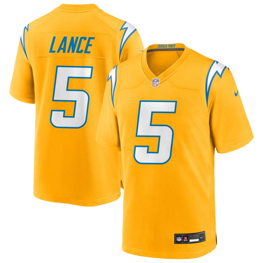 Trey Lance Los Angeles Chargers 2025 Alternate Charger Power Game Jersey - Gold