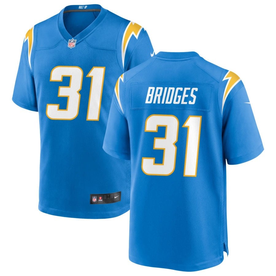 Trikweze Bridges Los Angeles Chargers 2025 Game Jersey - Powder Blue