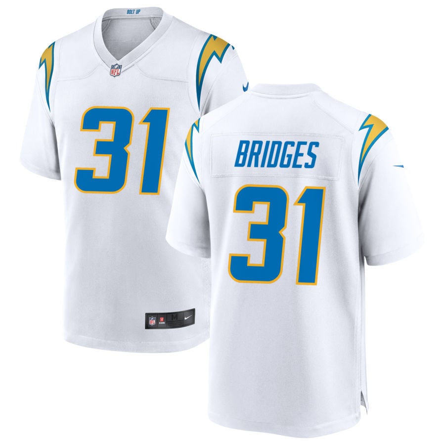 Trikweze Bridges Los Angeles Chargers 2025 Game Jersey - White