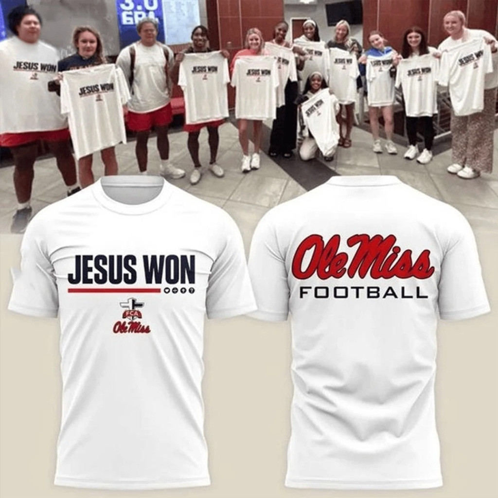Trinidad Chambliss Ole Miss Rebels FCA Jesus Won T-Shirt Christian Shirt Rebels Merch