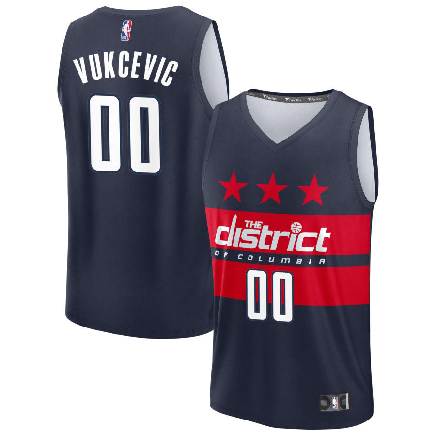 Tristan Vukvevic Washington Wizards 2025 Fast Break Statement Edition Jersey - Navy
