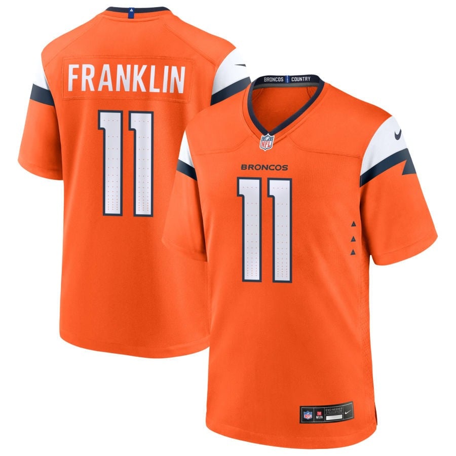 Troy Franklin Denver Broncos 2025 Game Jersey - Orange