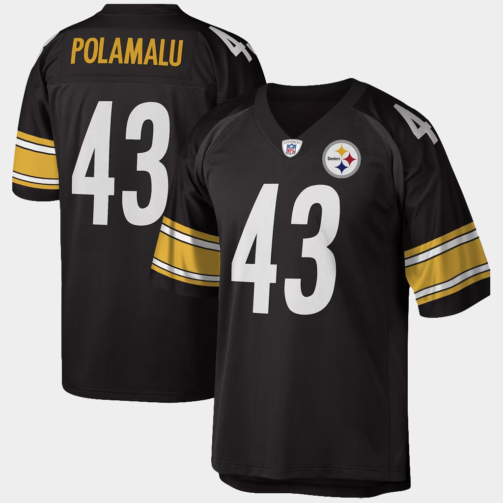 Troy Polamalu Jersey Shirt Pittsburgh Steelers Merch #43 Mitchell And Ness Legacy Replica Jersey