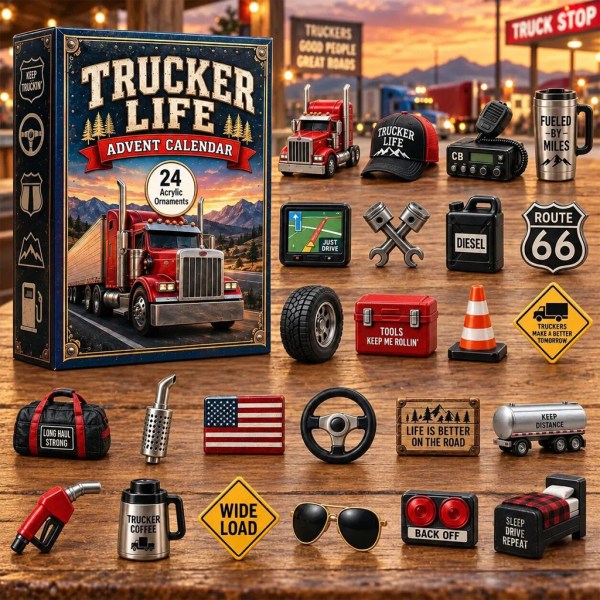Trucker Life Advent Calendar 2026 Special Collection 24 Acrylic Ornaments Christmas Gift Ideas - Image 2