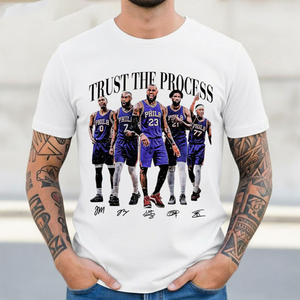 Trust The Process Embiid James Brown Maxey T-Shirt 76ers Merch Basketball Fan Gift