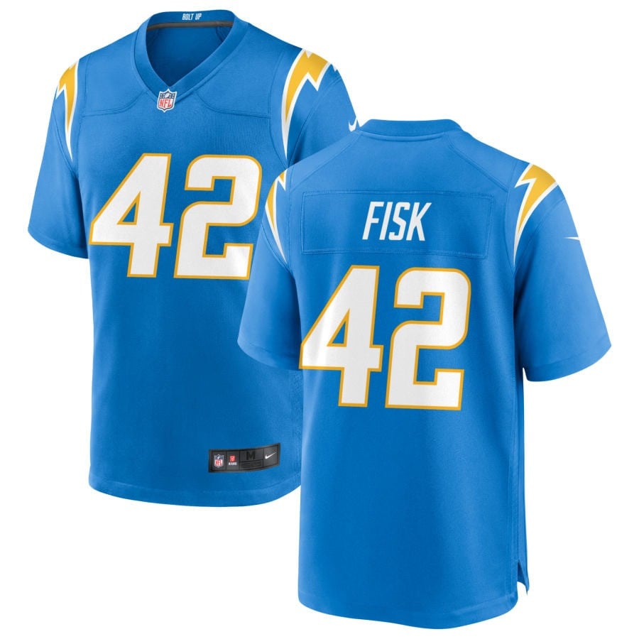 Tucker Fisk Los Angeles Chargers 2025 Game Jersey - Powder Blue