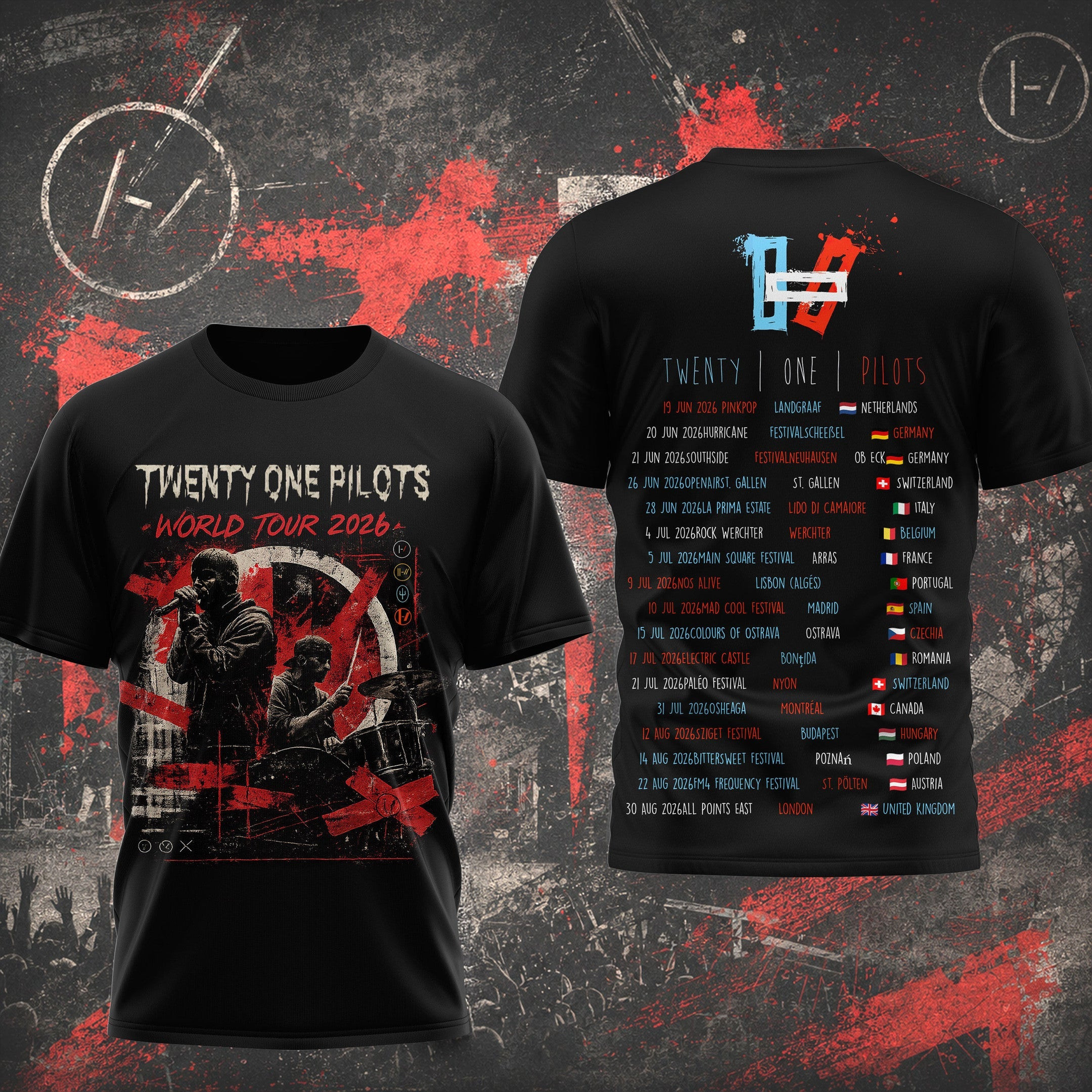 Twenty One Pilots World Tour 2026 T-Shirt Twenty One Pilots Merch Best Gift For Music Lover
