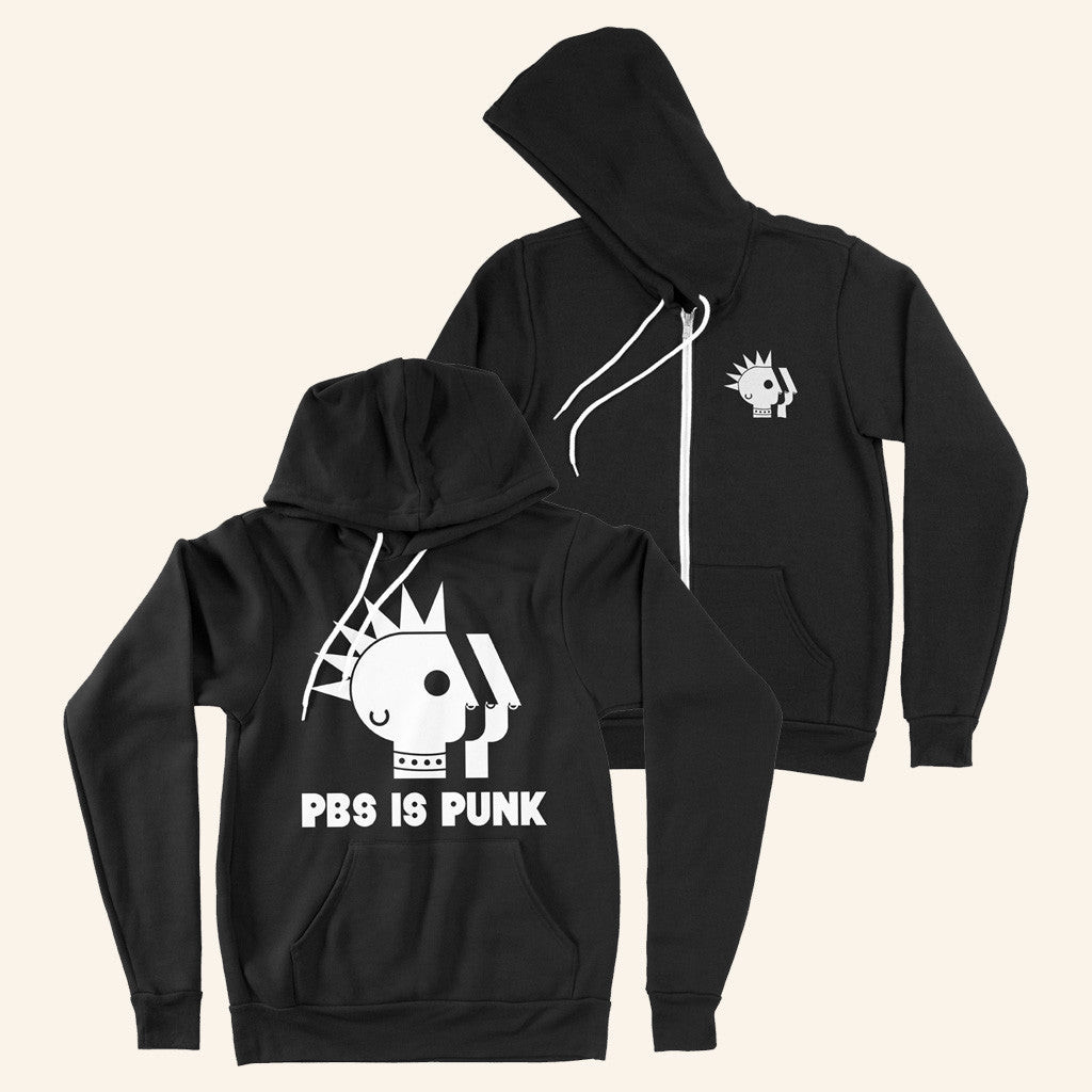 Two Crow Collective Merch Pbs Is Punk Zip Up Hoodie Gifts For Dad
