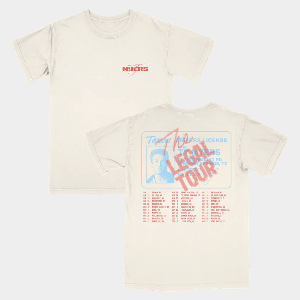 Ty Myers Merch 2026 License Legal Tour T-Shirt Ty Myers Tour Merch Gift For Music Lovers